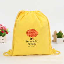 Promotional custom durable cotton drawstring bag with logo